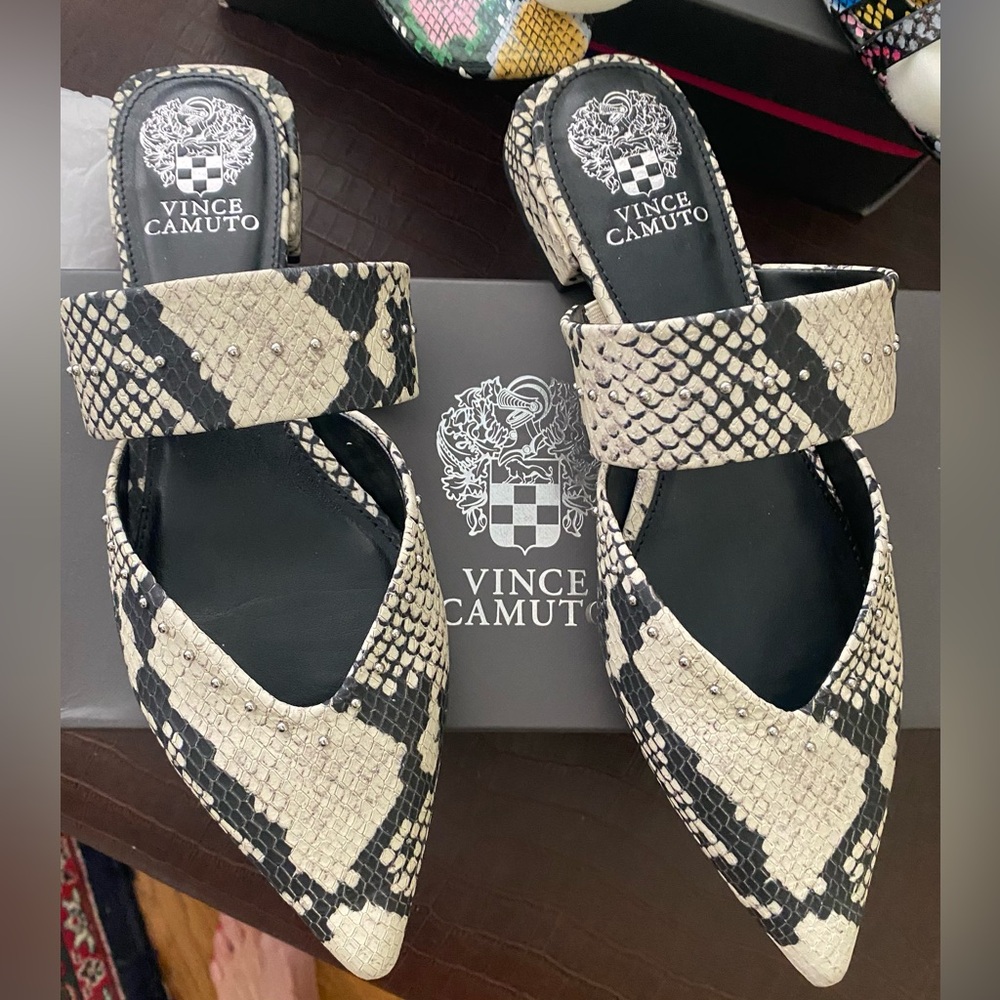 Vince Camuto Snakeskin Slides